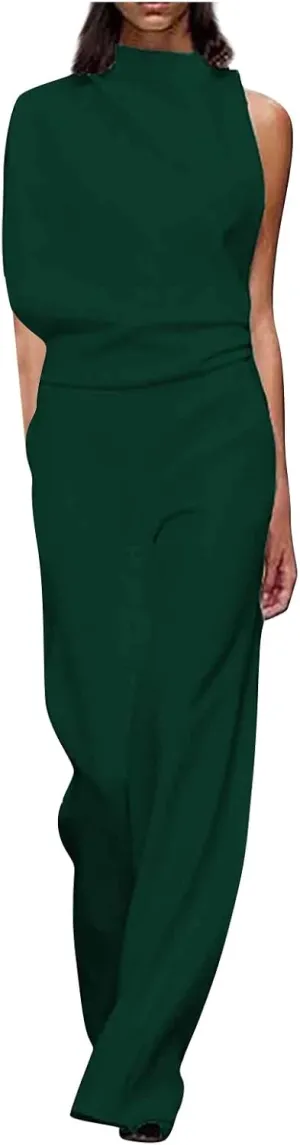 Gym Pants for Women,Women's Banquet Dress Jumpsuit Sexy Hanging Neck Women's Trousers Spring&Summer Clothing