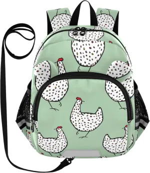Hand Drawn Chickens Beautiful Ink Little Kid Toddler Backpack Baby Boys Girls Kindergarten Pre School Bags Cute Cartoon Backpacks for children