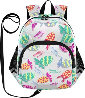 Happy Easter Painted Eggs Little Kid Toddler Backpack Baby Boys Girls Kindergarten Pre School Bags Cute Cartoon Backpacks for children