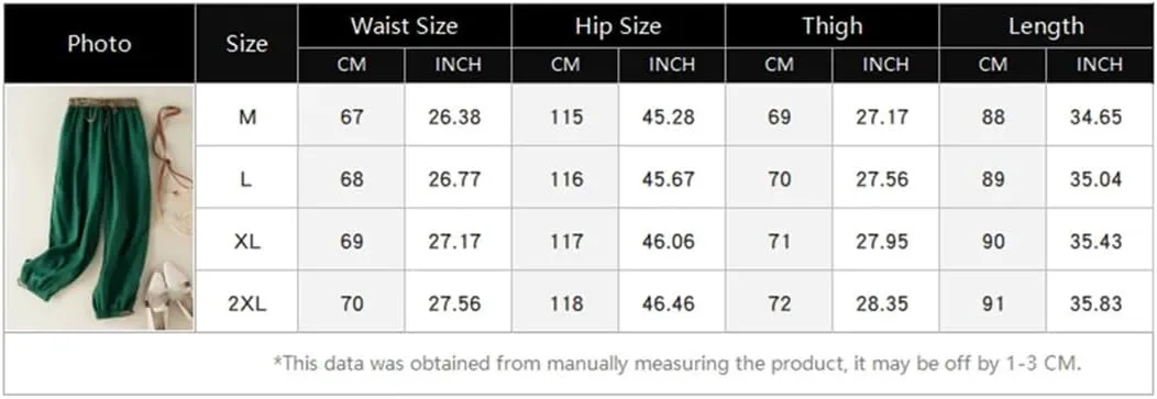 Hdhdeueh Women's Cotton and Linen Wide Leg Pants Solid Color Stretch High Waist Belted Harem Pants