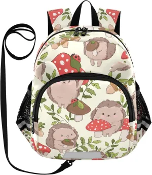 Hedgehog and Mushrooms Little Kid Toddler Backpack Baby Boys Girls Kindergarten Pre School Bags Cute Cartoon Backpacks for children