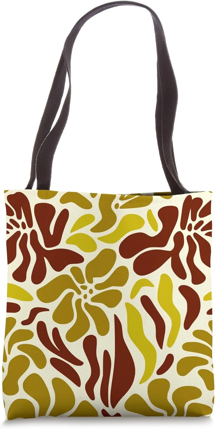Henri Matisse Fall Flower Cut-Outs Mid-Century Boho Pattern Tote Bag
