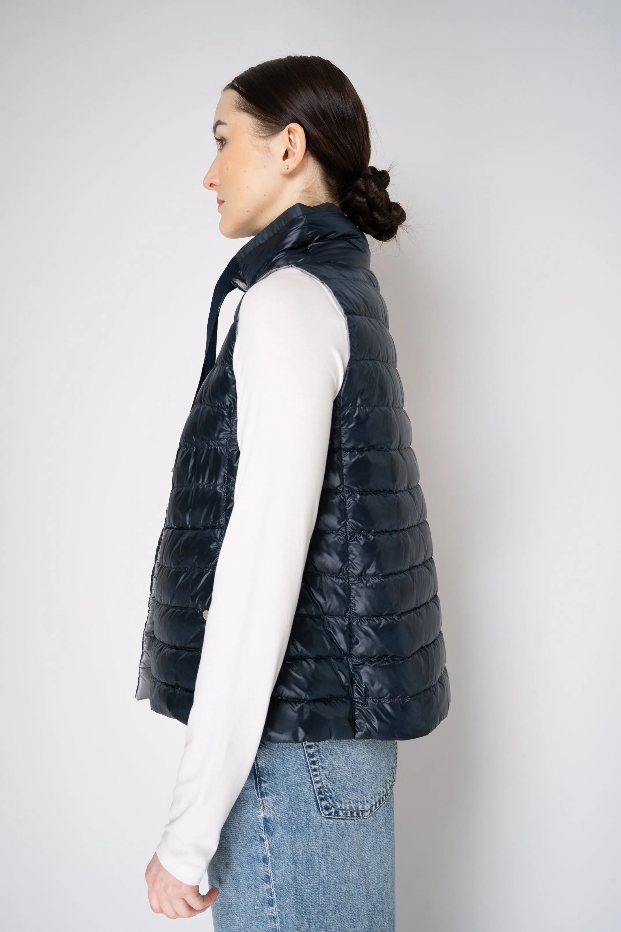 Herno Reversible Padded Vest in Navy / Grey
