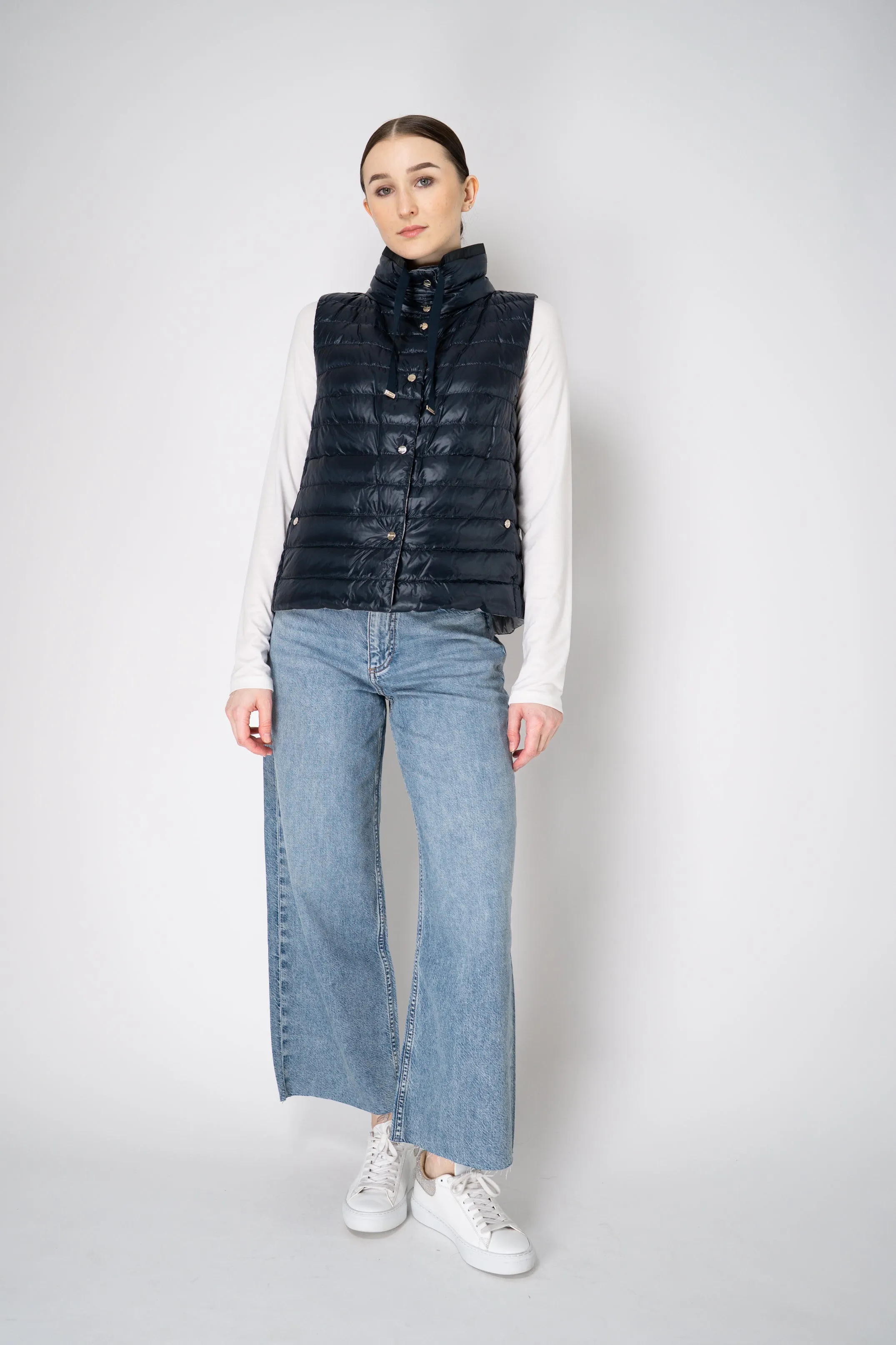 Herno Reversible Padded Vest in Navy / Grey