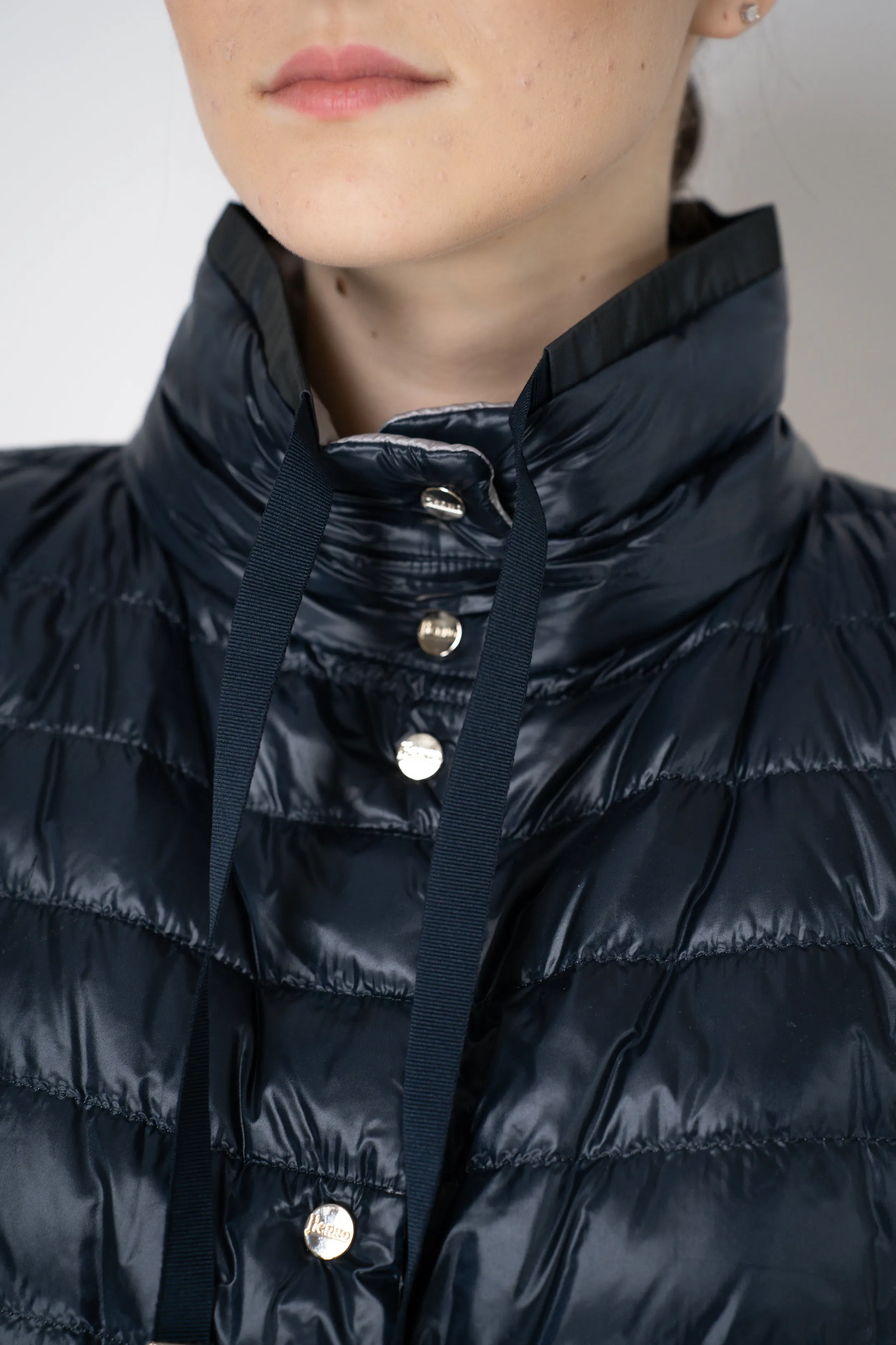 Herno Reversible Padded Vest in Navy / Grey