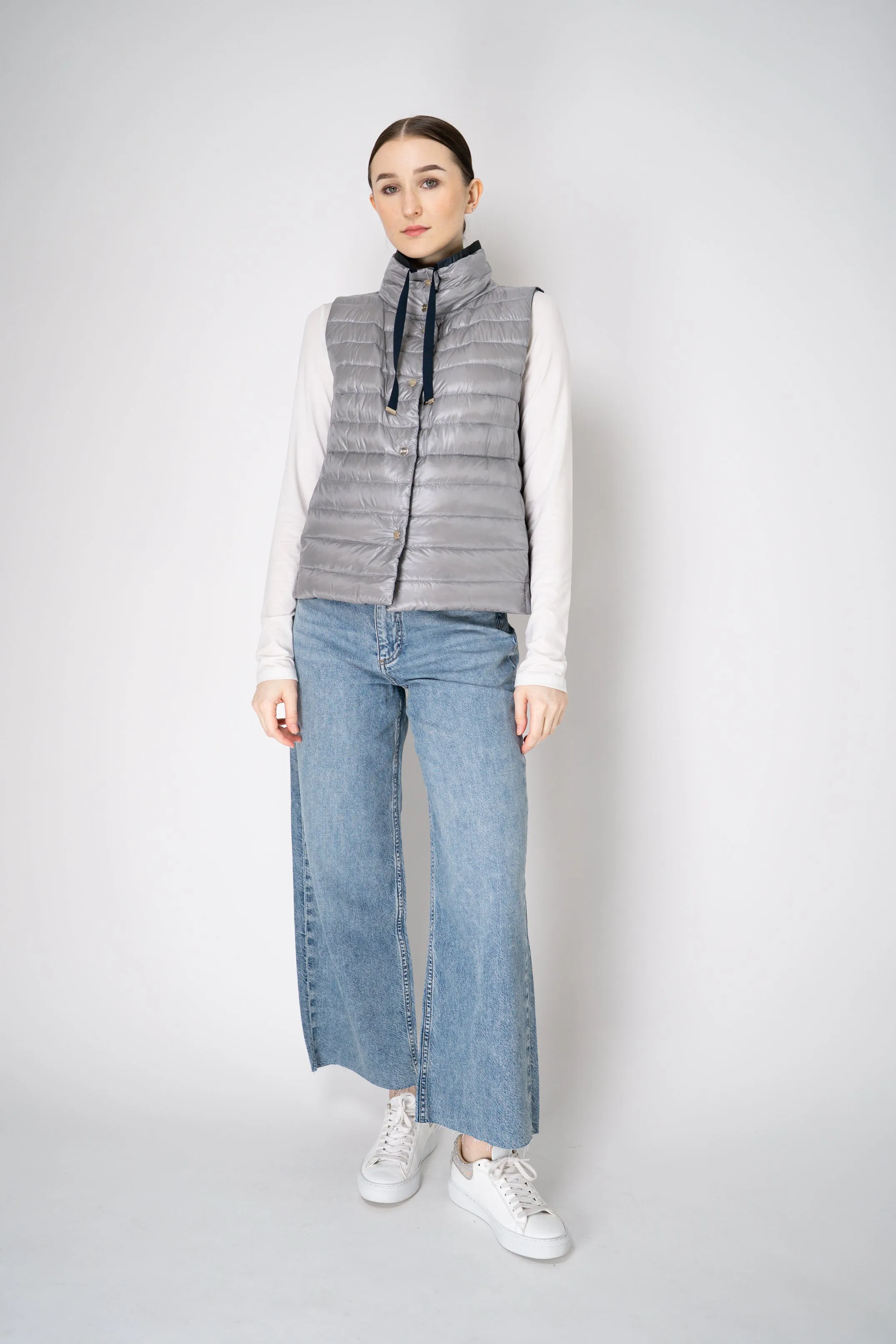 Herno Reversible Padded Vest in Navy / Grey
