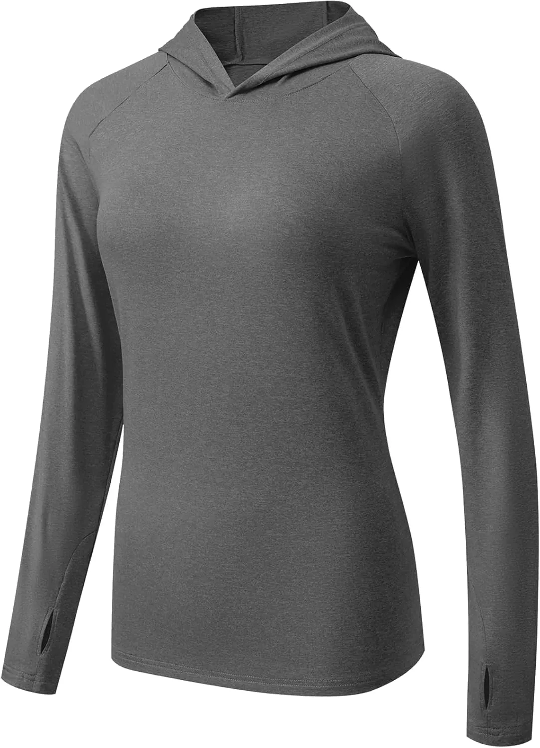 HISKYWIN Womens Long Sleeve Hoodie Shirts UPF 50  Sun Protection Lightweight Running Pullover Athletic Tops with Thumb Hole