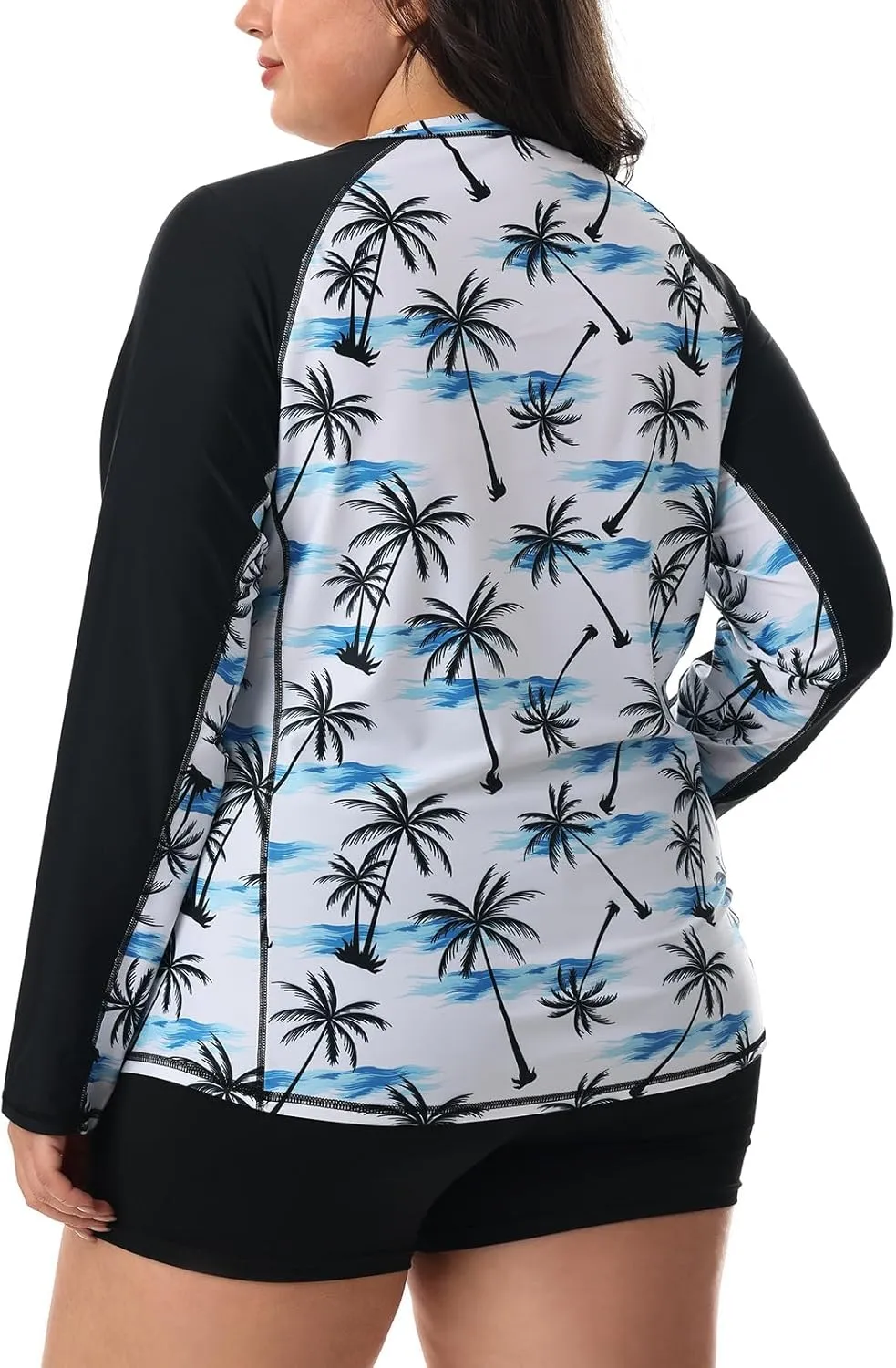 HODOSPORTS Women's Plus Size Rash Guard UPF 50  Swim Shirt Sun Protection Swimsuit Top Long Sleeve 1X-6X