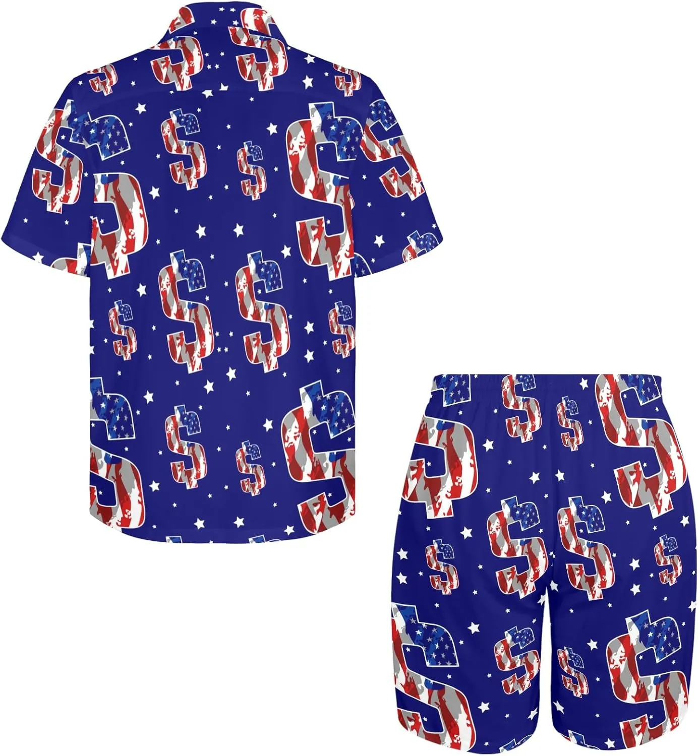 HUGLAZY Mens 2 Piece Outfit Summer Shirts Short Sleeve Hawaiian Shirt And Shorts Beach Outfits Party Disco