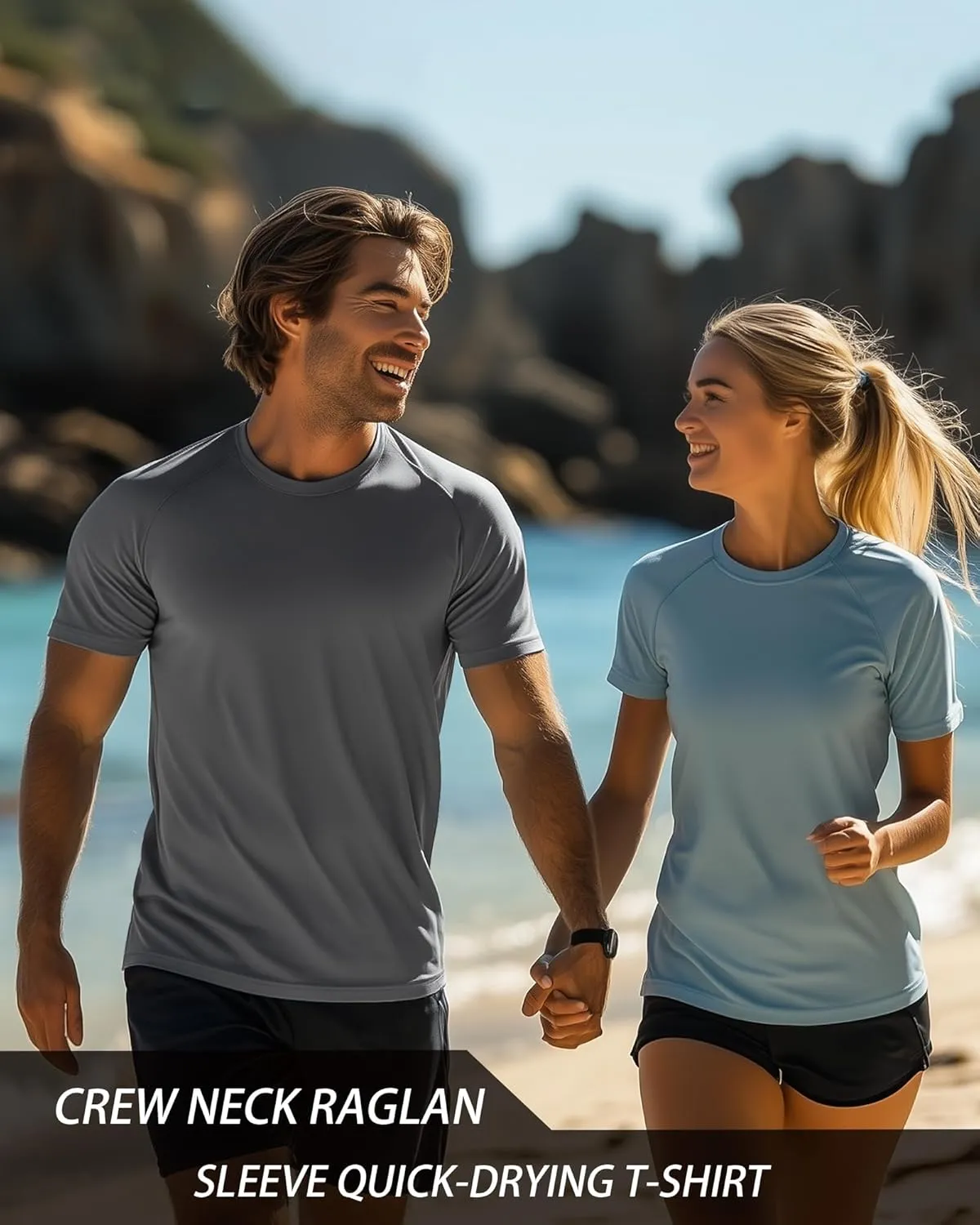 Huukeay 3 Pack Men's Big and Tall Swim Shirts,UPF 50  Sun Protection Rash Guard Quick Dry Beach Fishing Water Tops