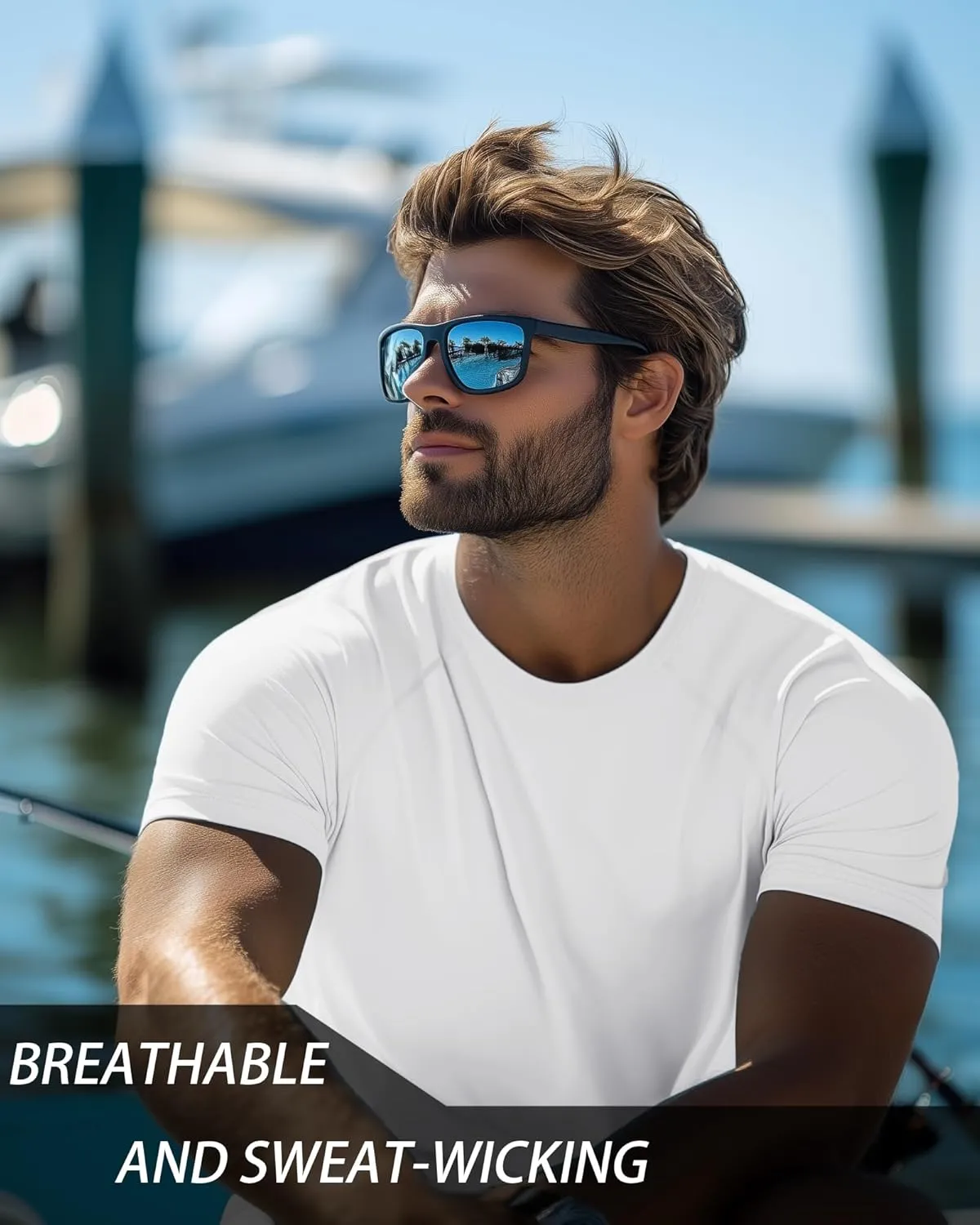 Huukeay 3 Pack Men's Big and Tall Swim Shirts,UPF 50  Sun Protection Rash Guard Quick Dry Beach Fishing Water Tops