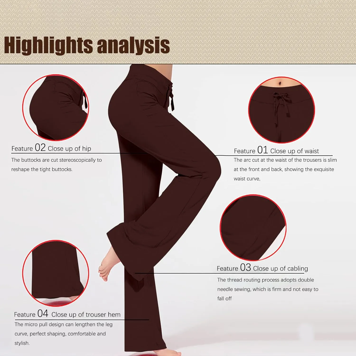 Hvyesh Womens Yoga Pants Wide Leg High Waist Tummy Control Loose Comfy Lounge Trousers Bootcut Drawstring Workout Leggings