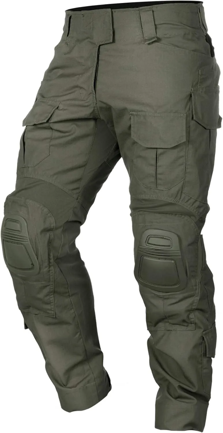 IDOGEAR Combat Pants G3 camo Pants with Knee Pads Men Tactical Trousers Multiple Pocket Hook-and-Loop Adjuster
