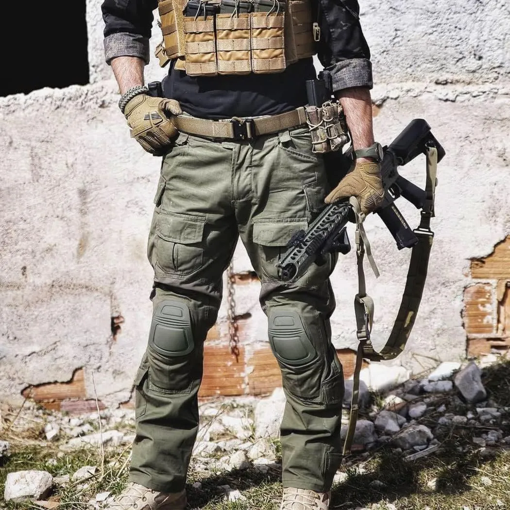 IDOGEAR Combat Pants G3 camo Pants with Knee Pads Men Tactical Trousers Multiple Pocket Hook-and-Loop Adjuster