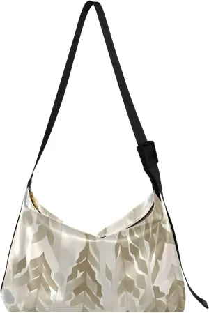 Ikat Boho Tie Die Colors Leather Hobo Purses for Women Cross Body Men Bag Fashion Leaf Print Crossbody Hobo Bags