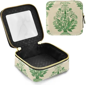 Joko Ivery Plants Vase Artistic Beige Clear Makeup Bag Travel Cosmetic Bags with Zipper Portable Toiletry Bag for Women Cosmetic Case Preppy Make up Organizer for Men Women Travel Essentials