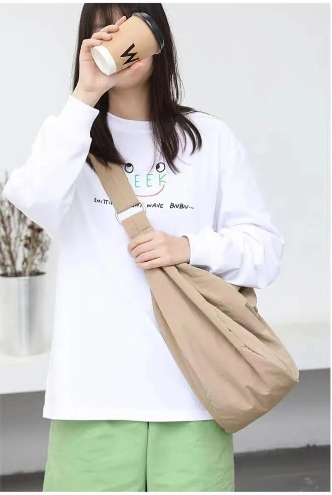 KARRESLY Nylon Crescent Crossbody Bag for Women Men Casual Tote Handbag