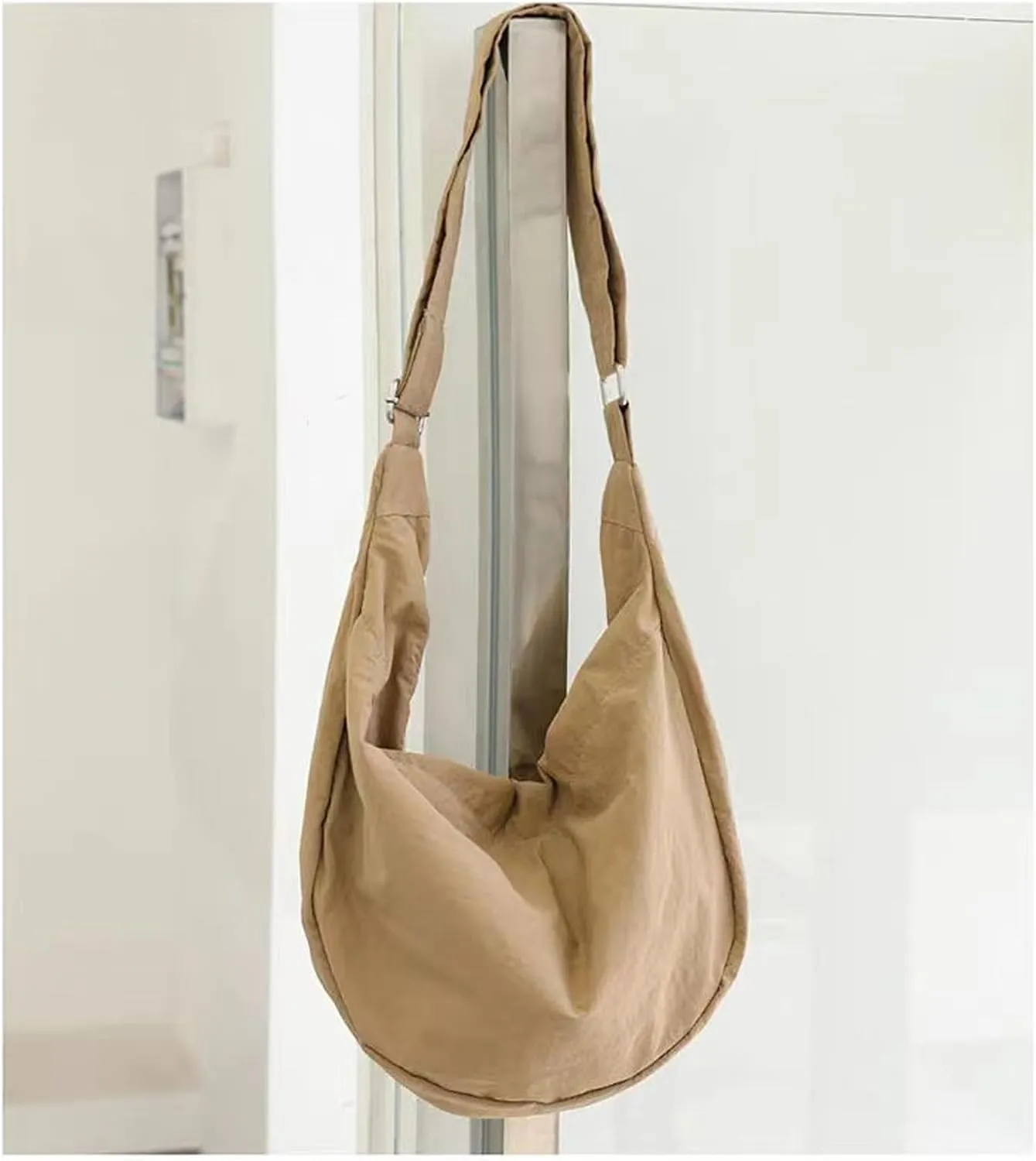 KARRESLY Nylon Crescent Crossbody Bag for Women Men Casual Tote Handbag