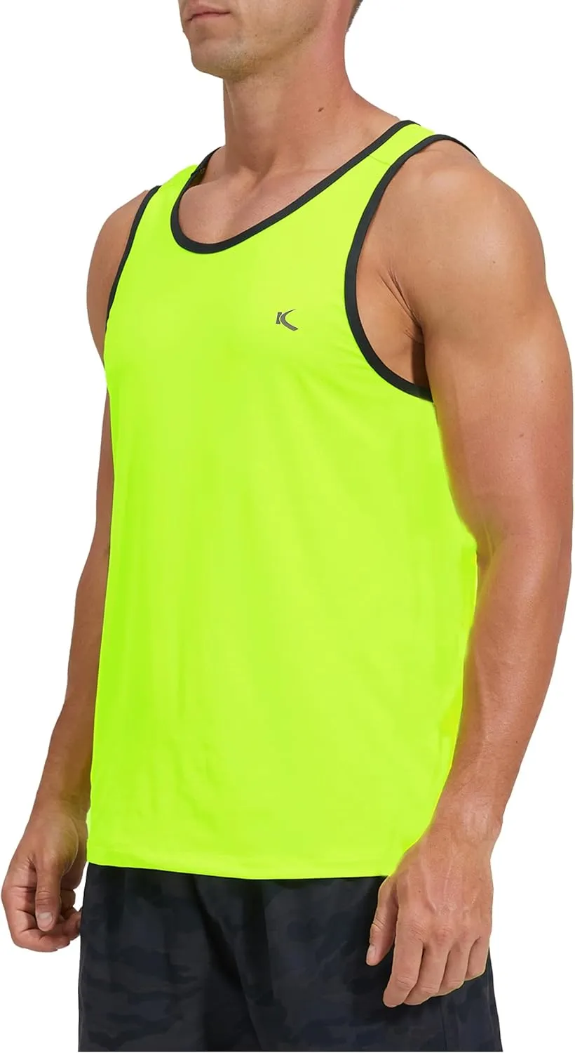 KPSUN Men's Quick Dry Sports Tank Tops Athletic Gym Bodybuilding Fitness Sleeveless Shirts for Beach Running Workout