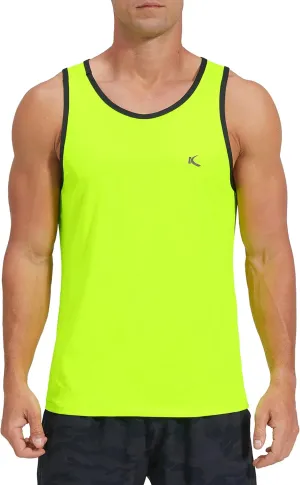 KPSUN Men's Quick Dry Sports Tank Tops Athletic Gym Bodybuilding Fitness Sleeveless Shirts for Beach Running Workout