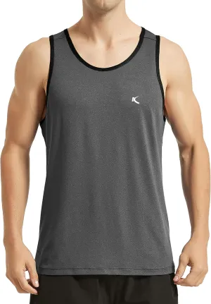 KPSUN Men's Quick Dry Sports Tank Tops Athletic Gym Bodybuilding Fitness Sleeveless Shirts for Beach Running Workout