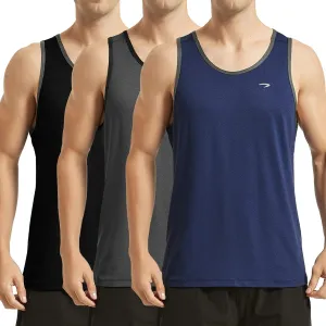 KPSUN Men's Quick Dry Sports Tank Tops Athletic Gym Bodybuilding Fitness Sleeveless Shirts for Beach Running Workout
