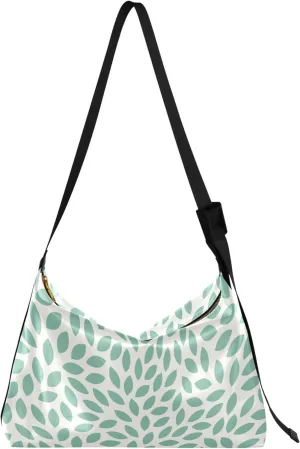 Leaves Pattern Soft PU Leather Hobo Bags Large Crossbody Purse Graphic Leaf Print Ladies Hobo Handbag