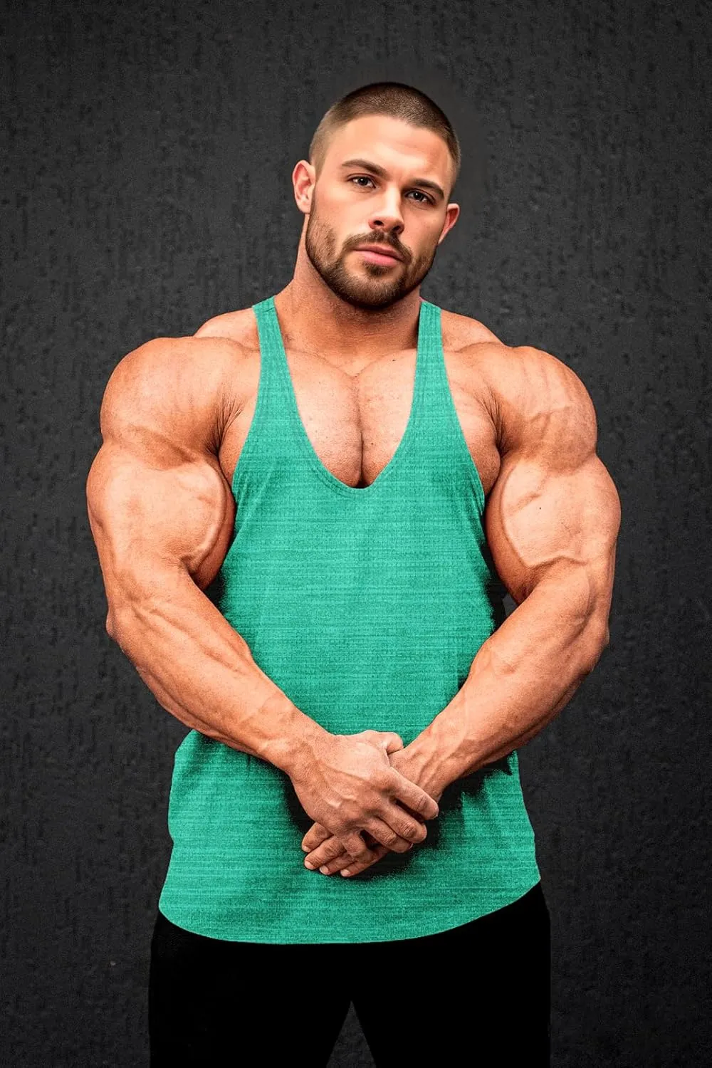 Lehmanlin Men's Bodybuilding Stringer Tank Tops Y-Back Gym Fitness Muscle T Shirt Quick Dry (1or3 Pack)