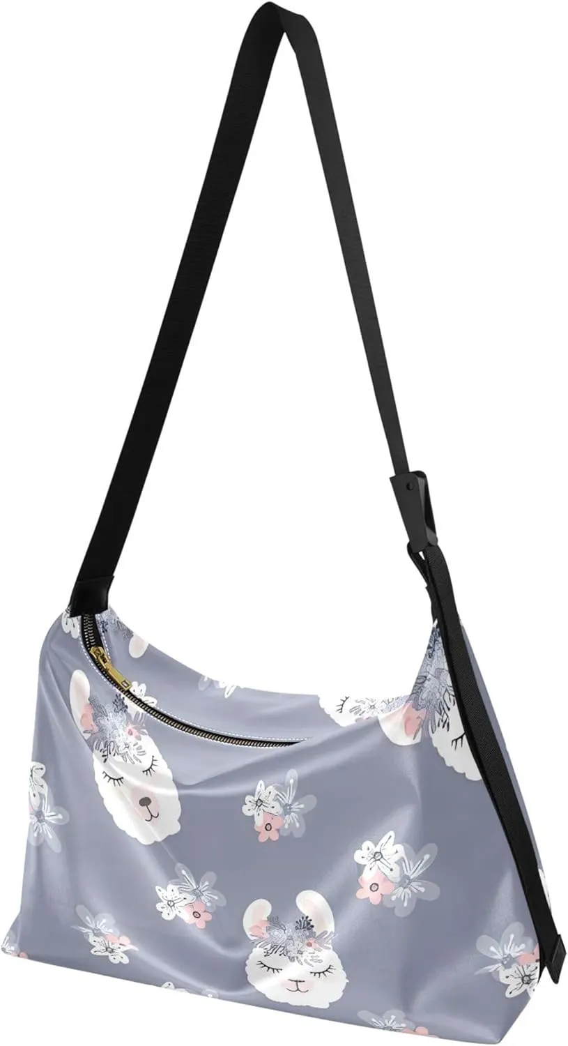 Lemon Branch Jasmine Flowers PU Leather Women Bag Hobo Cross Body Men Bag Animal Print Crossbody Hobo Purse