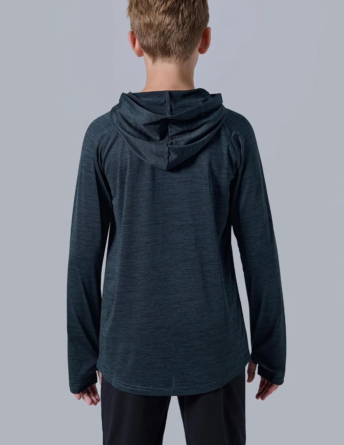 Liberty Imports 3 Pack: Youth Boys Teen Active Long Sleeve Hoodie Sweatshirts - Athletic Dry-Fit Hooded Pullover Shirts