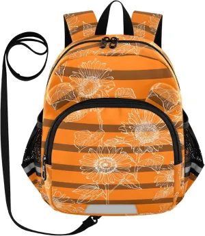 Line Yellow Flowers Little Kid Toddler Backpack Baby Boys Girls Kindergarten Pre School Bags Cute Cartoon Backpacks for children