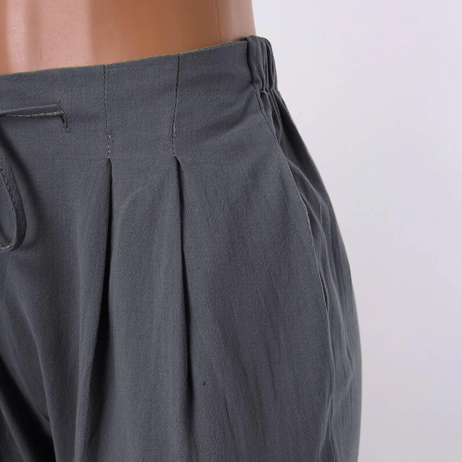 Linen Pants for Women Beach Vacation Elastic Waist Drawstring Trousers Pant Gauze Loose 2025 Casual Summer Clothes