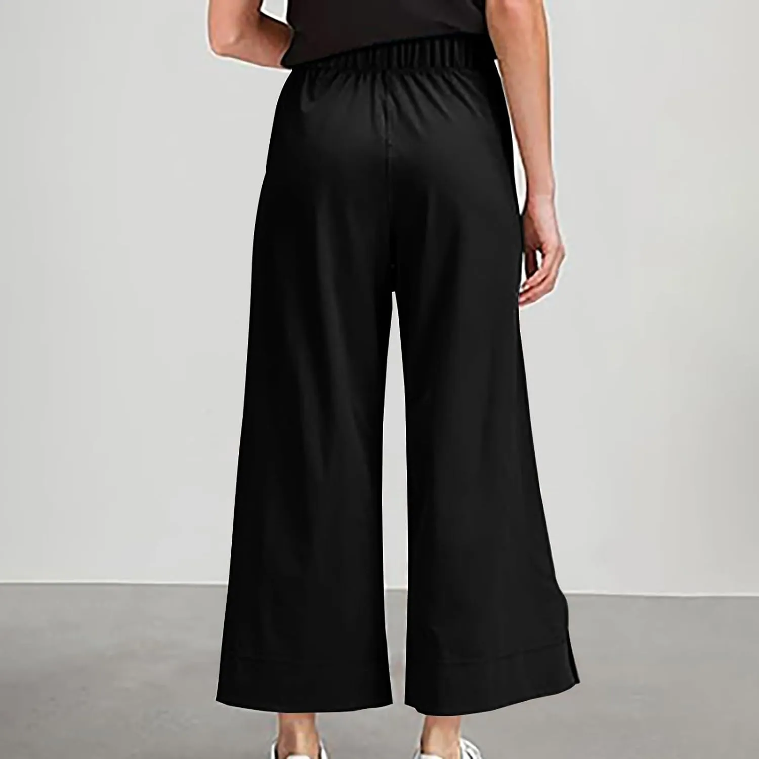Linen Pants Women 2025 Summer Wide Leg High Waisted Lightweight Womens Trousers with Pockets Loose Casual Lounge Pant