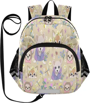 Little Dogs Flowers Little Kid Toddler Backpack Baby Boys Girls Kindergarten Pre School Bags Cute Cartoon Backpacks for children
