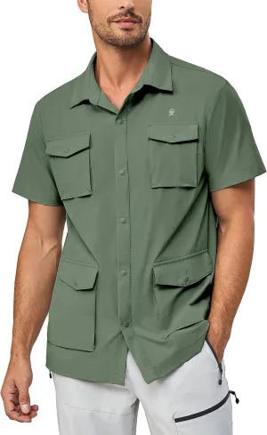 Little Donkey Andy Men's Lightweight Quick Dry Shirts for Hiking Travel Fishing Short Sleeve UPF50 Cargo Pocket