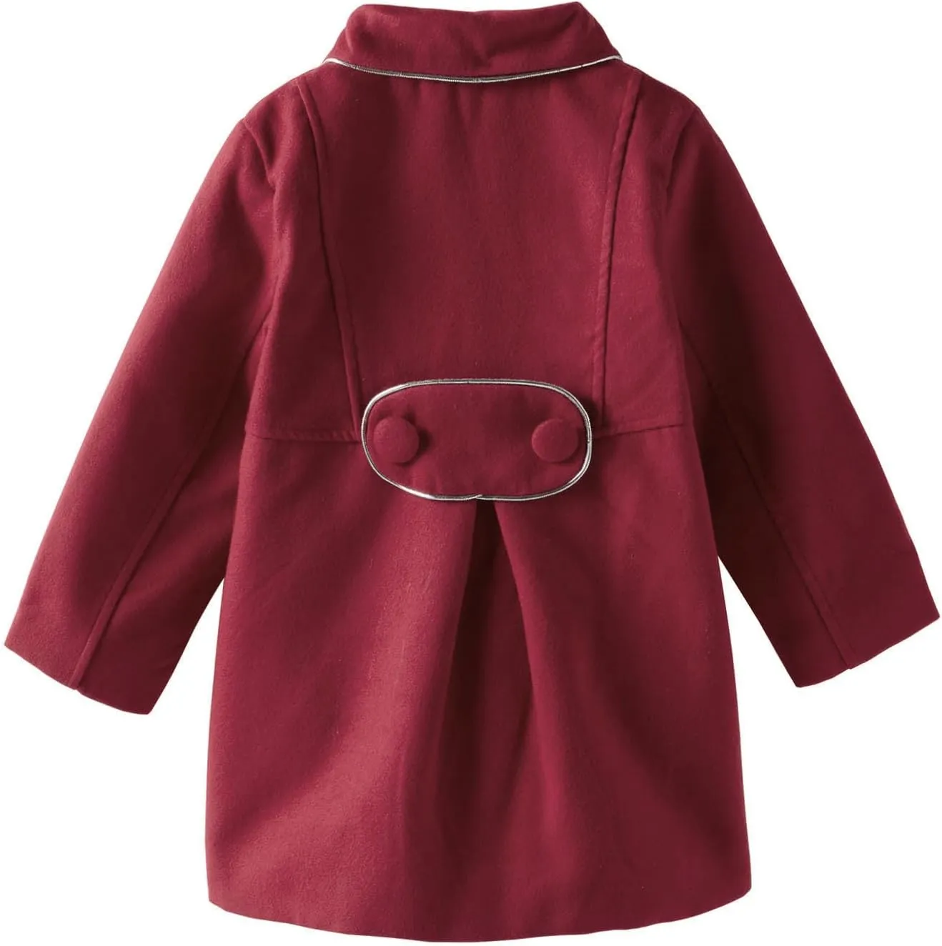 LittleSpring Little Girls Dress Coat Faux Wool Slim-Fit Peacoat