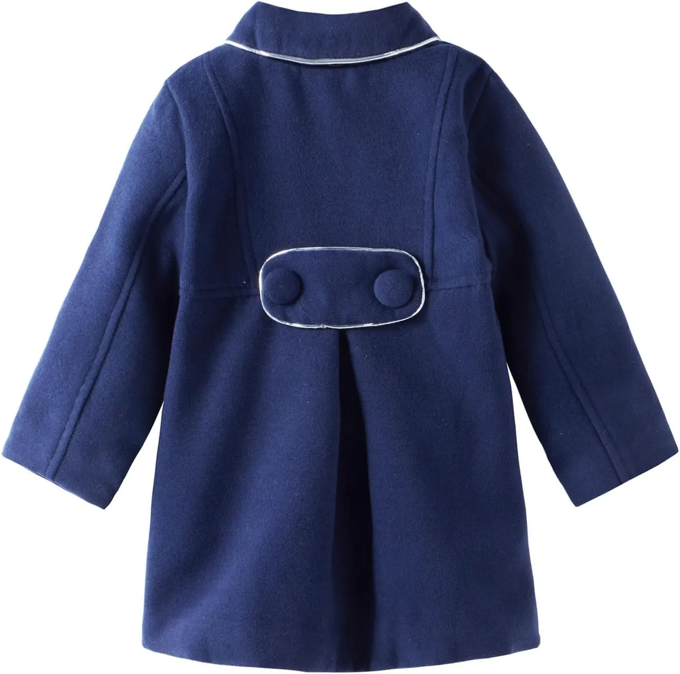 LittleSpring Little Girls Dress Coat Faux Wool Slim-Fit Peacoat