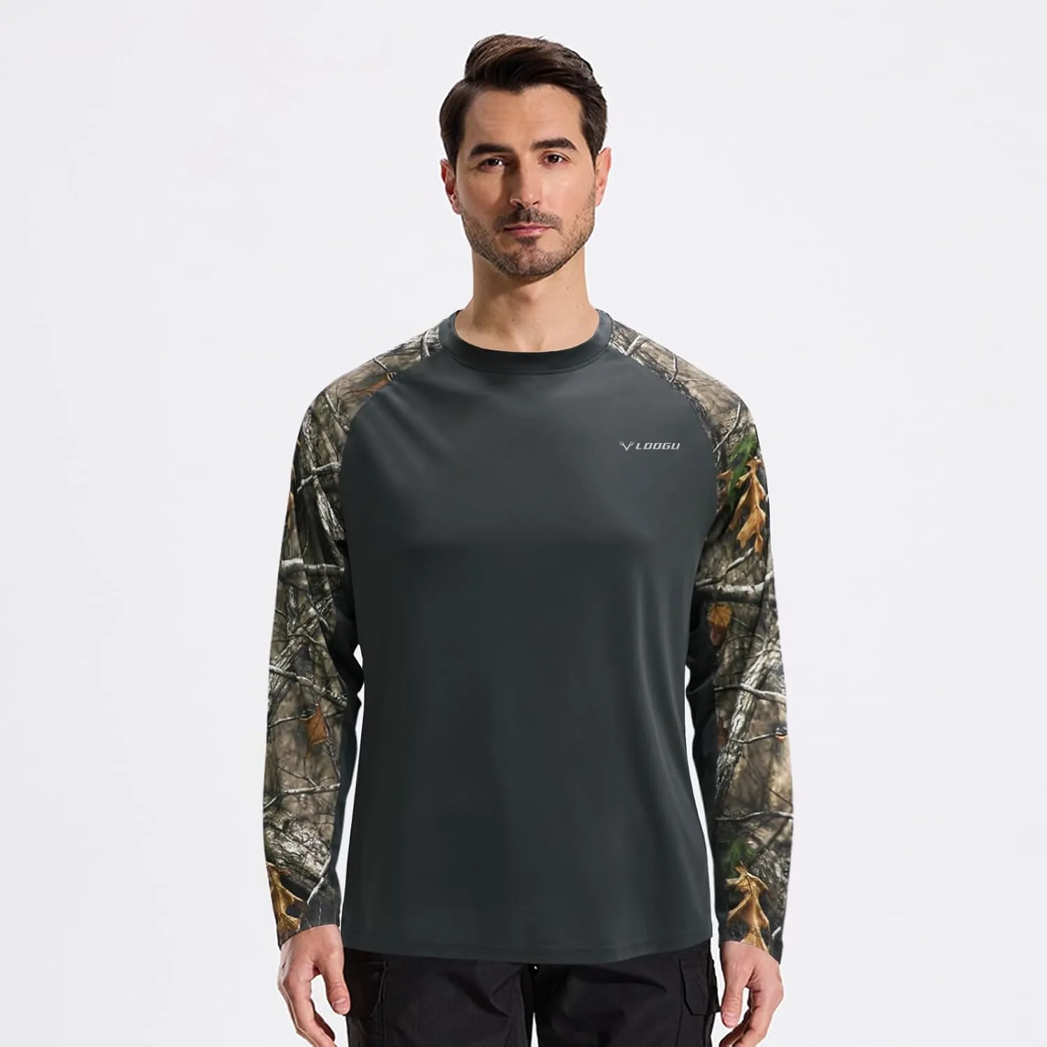 LOOGU Men's UPF 50  UV Sun Protection SPF Rash Guard Lightweight Long Sleeve Shirts Outdoor for Fishing Hiking Swimming