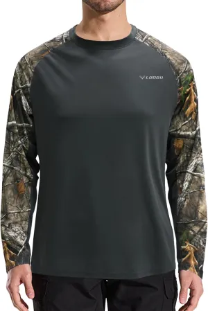 LOOGU Men's UPF 50  UV Sun Protection SPF Rash Guard Lightweight Long Sleeve Shirts Outdoor for Fishing Hiking Swimming