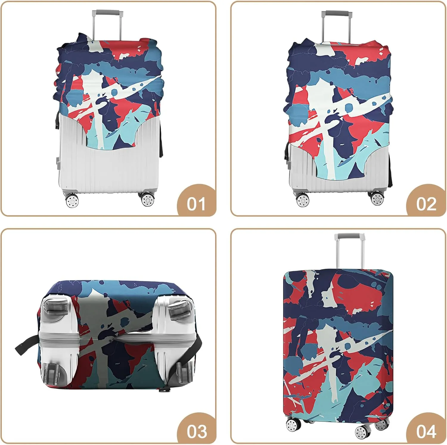 Luggage Covers For Suitcase Tsa Approved, Washable Luggage Cover Elastic Luggage Protector Scratch Resistant Suitcase Cover For 18-20 Inch Wheeled Luggage(Oil Painting-20 inch)