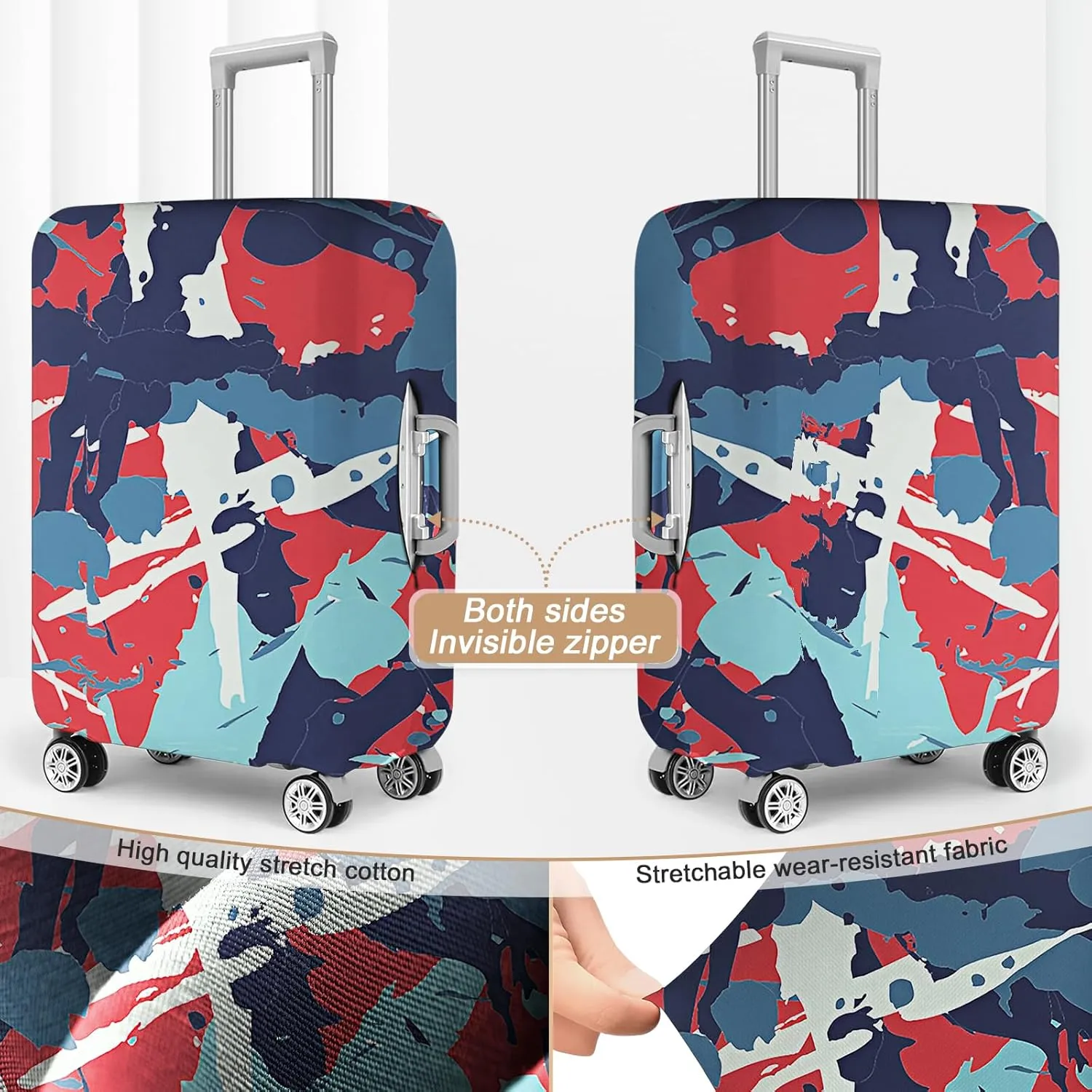 Luggage Covers For Suitcase Tsa Approved, Washable Luggage Cover Elastic Luggage Protector Scratch Resistant Suitcase Cover For 18-20 Inch Wheeled Luggage(Oil Painting-20 inch)