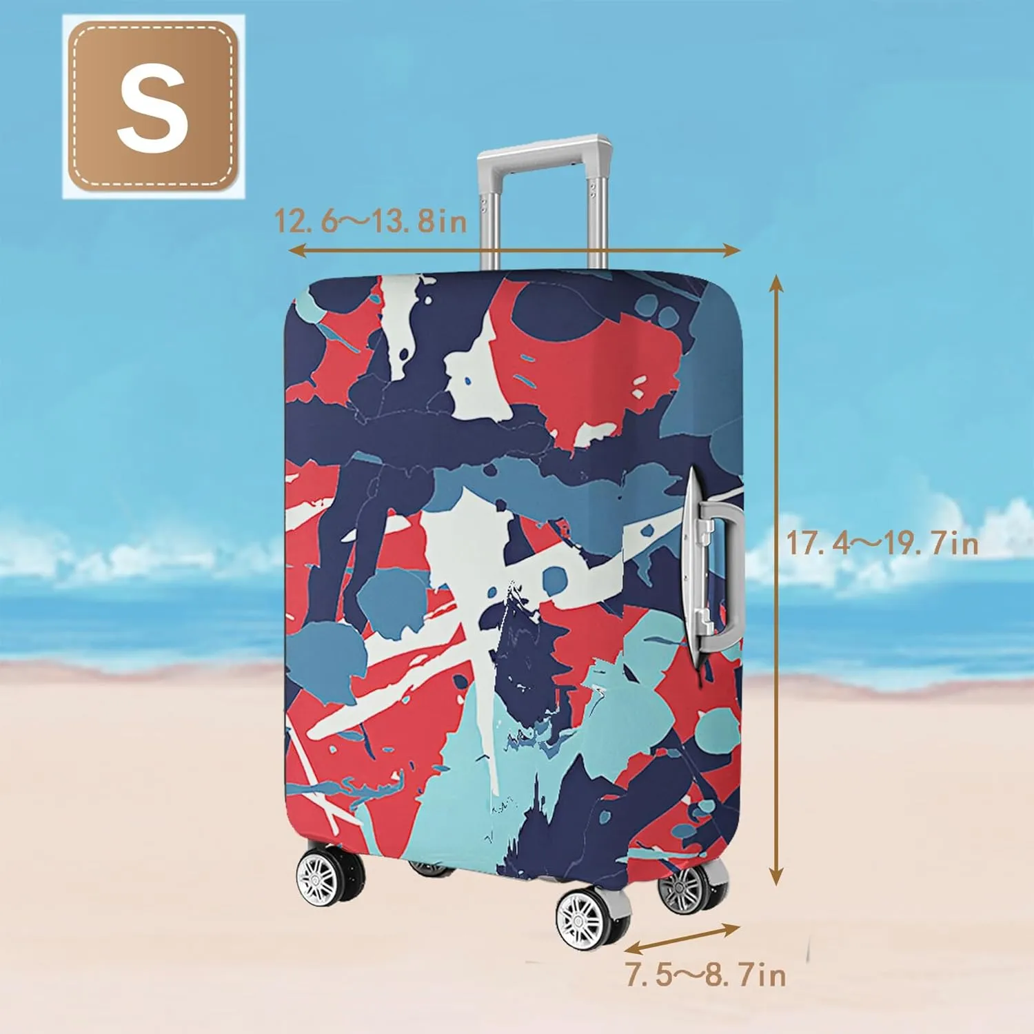 Luggage Covers For Suitcase Tsa Approved, Washable Luggage Cover Elastic Luggage Protector Scratch Resistant Suitcase Cover For 18-20 Inch Wheeled Luggage(Oil Painting-20 inch)