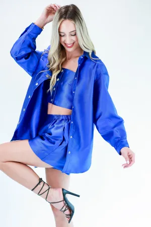 Luxe Moment Jacket In French Blue