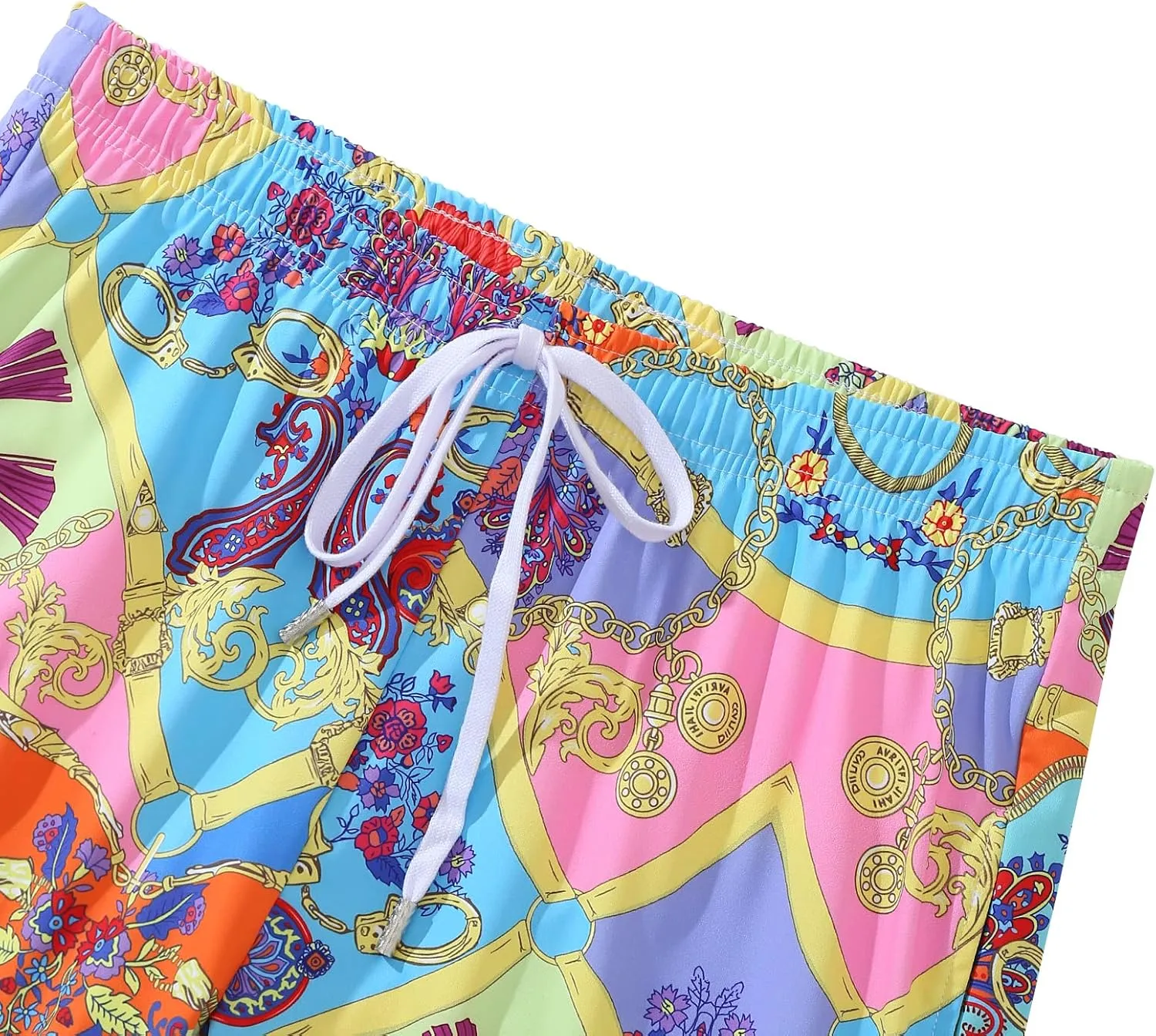 Luxury Brand Mens Printed Elastic Waist Drawstring Quick Dry Stretch Beach Swim Board Track Shorts Swimsuits