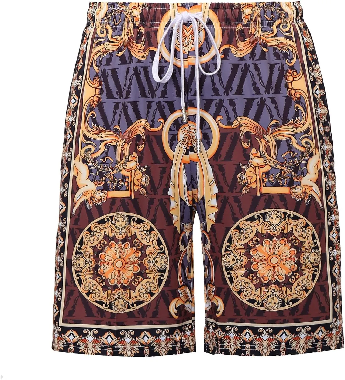 Luxury Brand Mens Printed Elastic Waist Drawstring Quick Dry Stretch Beach Swim Board Track Shorts Swimsuits