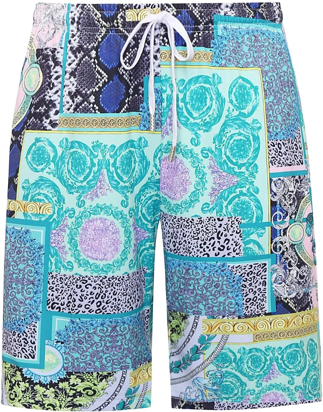 Luxury Brand Mens Printed Elastic Waist Drawstring Quick Dry Stretch Beach Swim Board Track Shorts Swimsuits