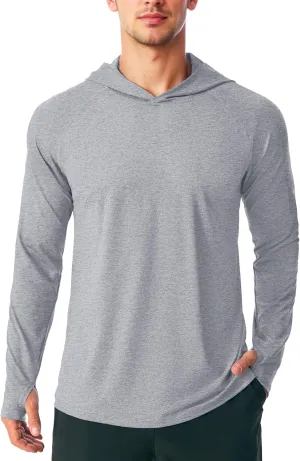 MAGCOMSEN Men's UPF 50  Sun Protection Hoodie Lightweight Long Sleeve Rash Guard Shirts Fishing Swim Athletic Workout