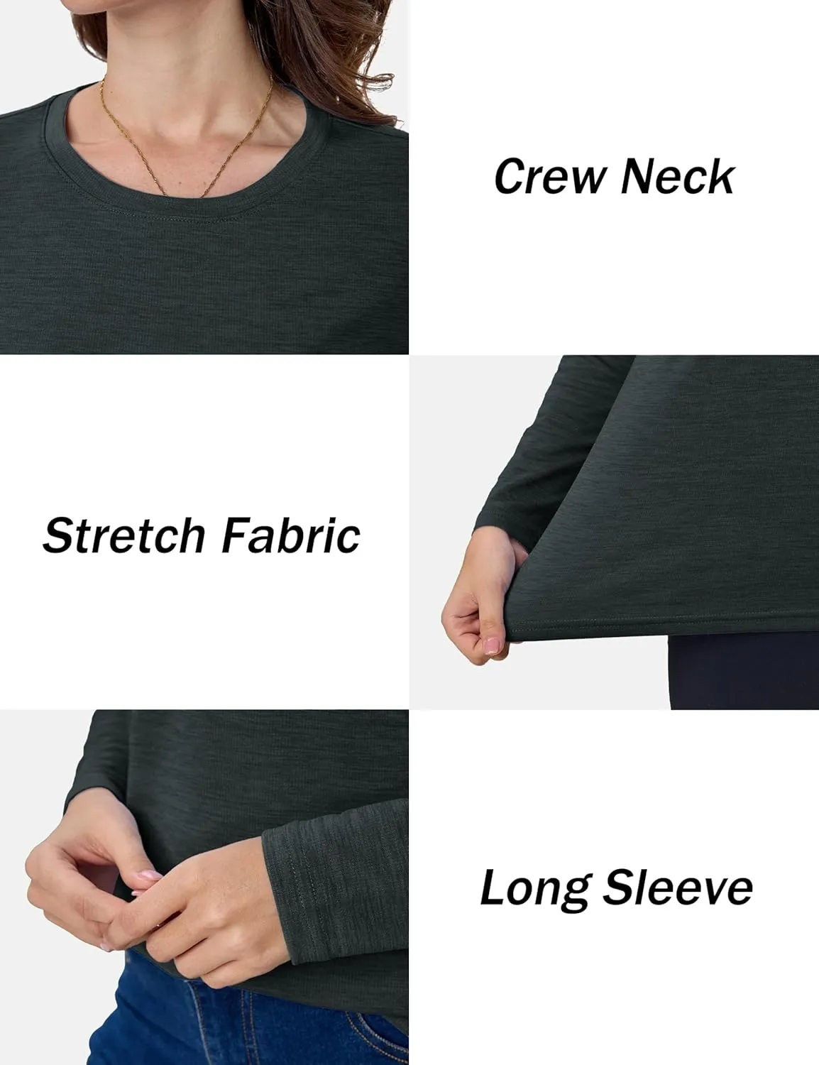 MAGCOMSEN Women's Long Sleeve Shirts UPF 50  Sun Protection Quick Dry Athletic Running Workout Tops Rash Guard