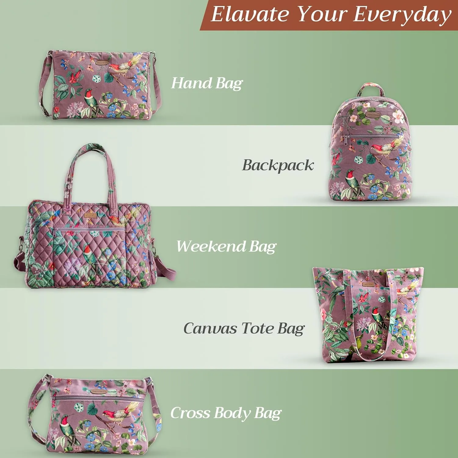 Maison d' Hermine Shopping Bags Cotton Quilted Tote Bag with Zipper Pockets Small Pouch Reusable Grocery Bag Work Travel