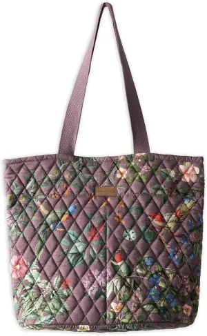 Maison d' Hermine Shopping Bags Cotton Quilted Tote Bag with Zipper Pockets Small Pouch Reusable Grocery Bag Work Travel